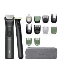 Philips Тример Series 9000, для обличчя, голови, тіла, акум., насадок-15, OneBlade в компл., сталь, сірий