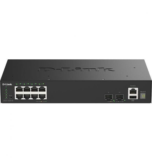 D-Link Комутатор DGS-1530-10 8xGE, 2xSFP+ Керований. L2+