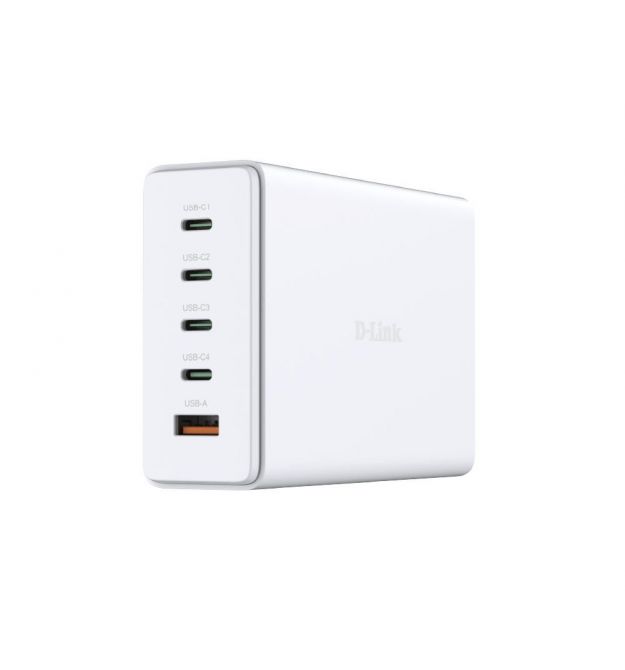 D-Link Зарядний пристрій мережевий DCF-241 240Вт GaN 4хUSB-С, 1xUSB-A, білий