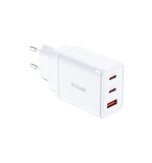 D-Link Зарядний пристрій мережевий DCP-651 65Вт GaN 2хUSB-С, 1xUSB-A, білий