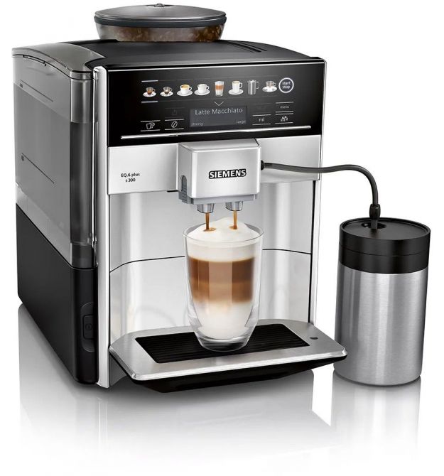 Siemens Siemens Coffee machine, 1.7L, auto capuchino maker, LED display, auto recipe-8, black-silver