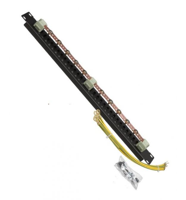 MIRSAN Шина заземления 19", 1U, черная