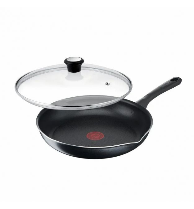 Tefal Сковорода з кришкою Day by Day, 20см, з кришкою, алюміній, бакеліт, скло, чорний