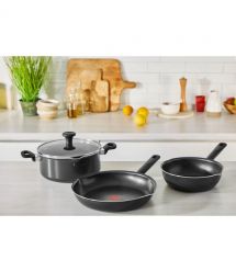 Tefal Сковорода з кришкою Day by Day, 20см, з кришкою, алюміній, бакеліт, скло, чорний