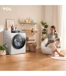 TCL Стиральная машина фронтальная, 9кг, 1400, A+++, 57см, дисплей, пар, инвертор, белый