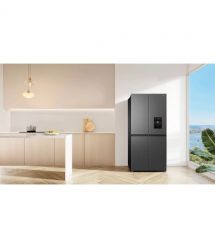 TCL Холодильник SBS, 185х84х68, холод.отд.-297л, мороз.отд.-169л, 4 дв., A++, NF, инв., диспл внешн., диспенсер, нерж