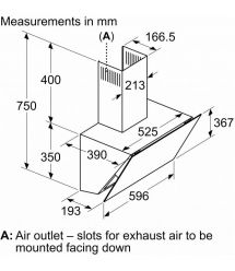 Siemens hood chimney, 60cm, 700 m.cub/h, black