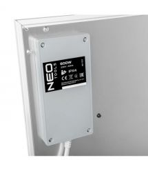 Neo Tools Панель інфрачервона, 600Вт, дистанційне управління, 100х60х3.8см, IP24, термостат, білий