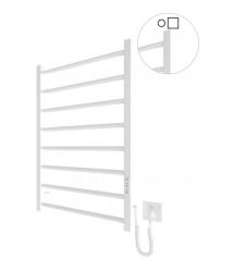 Hygge Family electric heated towel rail Leeds, 770x530x85mm, timer-regulator, steel, matte white