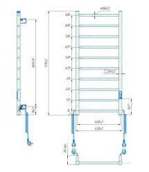 Hygge Family Рушникосушка електрична Leeds, 970х430х80мм, таймер-регулятор, сталь, чорний матовий