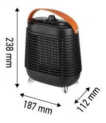 Neo Tools electric fan heater, 1.5kW, thermostat, black, 1.08 kg