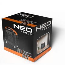 Neo Tools electric fan heater, 1.5kW, thermostat, black, 1.08 kg