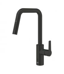 Grohe Start kitchen mixer, spout length - 221mm, swivel, pull-out, 1 lever + sensor, matte black