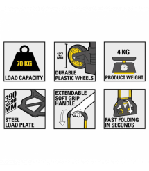 Stanley universal cargo trolley, folding, platform 39x28cm, up to 70kg, weight 3.9kg