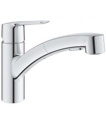 Grohe Start kitchen mixer, spout length - 227mm, swivel/pull-out, 1 lever, chrome