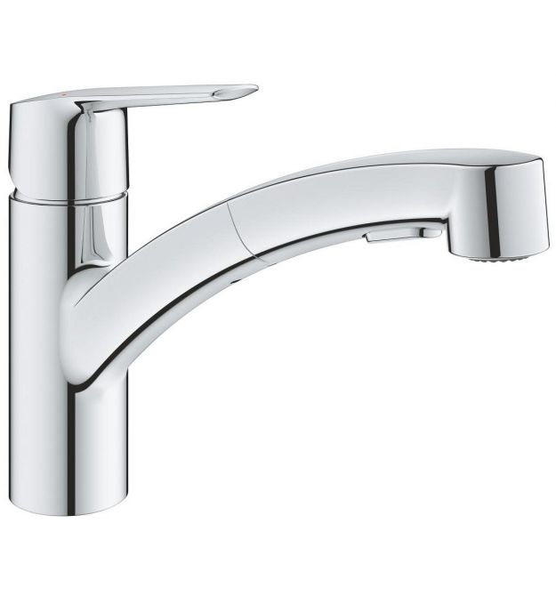 Grohe Start kitchen mixer, spout length - 227mm, swivel/pull-out, 1 lever, chrome