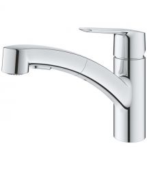 Grohe Start kitchen mixer, spout length - 227mm, swivel/pull-out, 1 lever, chrome