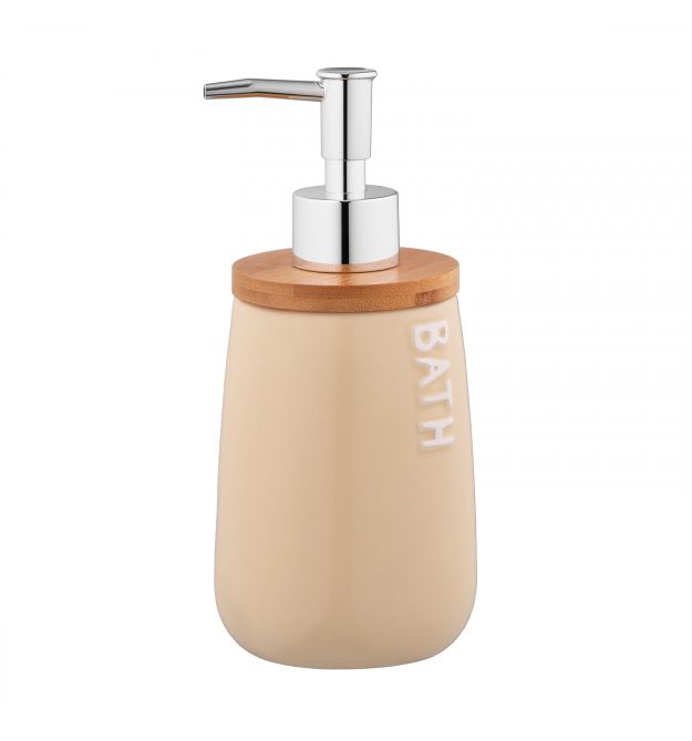 ARDESTO Диспенсер для мыла Prestigio 420мл, доломит, бамбук, пластик, бежевый