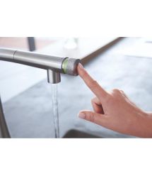 Grohe Vento Smart Control kitchen faucet, spout length - 199mm, swivel/pull-out, valve/button, chrome