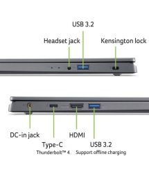 Acer Ноутбук Aspire 15 A15-51M 15.6" FHD IPS, Intel i9-13900H, 32GB, F1TB, UMA, Lin, серый