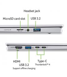 Acer Ноутбук Swift Go 14 SFG14-74 14" WUXGA OLED, Intel U7-255H, 16GB, F1TB, UMA, Win11, серебристый
