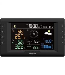 Sencor meteorological station, in/out measurement, CR2032x1+AAx3, temperature, humidity, time, weather forecast, atm. pressure,