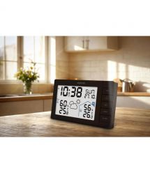 Sencor meteorological station, in/out measurement, AAx3+AAx2, temperature, humidity, time, weather forecast, black