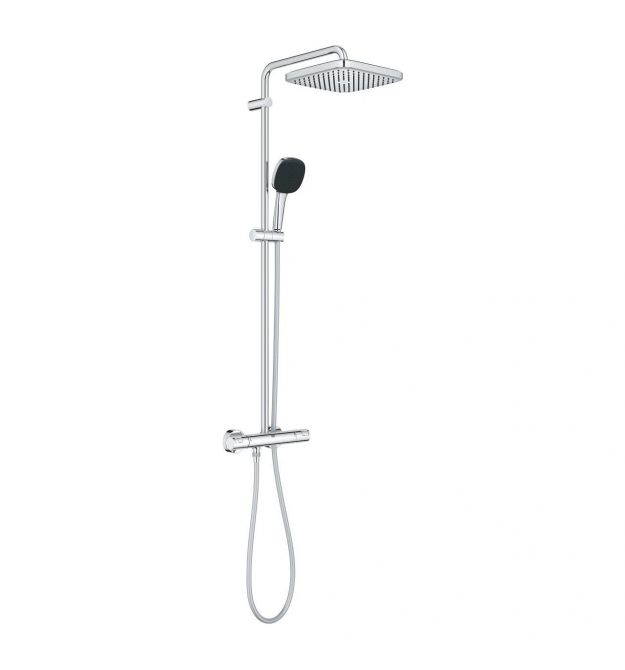 Grohe Shower set Vitalio Start System 250 with bathtub thermostatic mixer, shower head, hand shower, handle - on a slide bar, ch