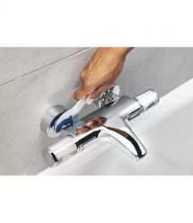 Grohe Shower set Vitalio Start System 250 with bathtub thermostatic mixer, shower head, hand shower, handle - on a slide bar, ch