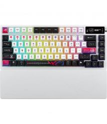 ASUS Keyboard mechanical ROG Azoth X 81key, NX Snow, USB-A/WL/BT, EN, RGB, white