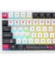 ASUS Keyboard mechanical ROG Azoth X 81key, NX Snow, USB-A/WL/BT, EN, RGB, white