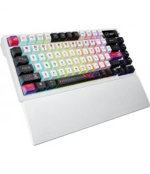 ASUS Keyboard mechanical ROG Azoth X 81key, NX Snow, USB-A/WL/BT, EN, RGB, white