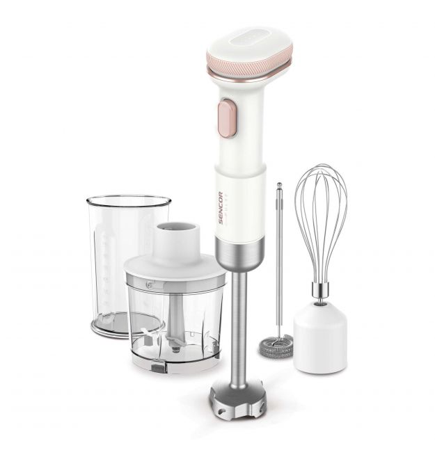 Sencor Блендер погружной Pulse, 180Вт, 4в1, чаша-700мл, безпроводной, USB-C, белый