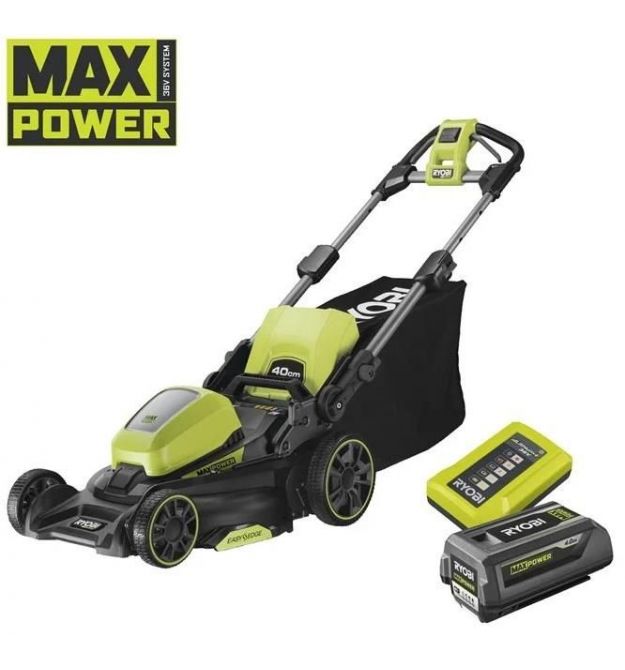 Ryobi Газонокосилка аккумуляторная Max Power RY36LM40A-140 36В акб 1х4А·ч 40см 50л 25-75мм 18.6кг