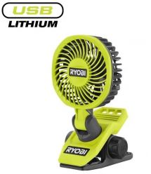 Ryobi Вентилятор аккумуляторный клипса USB Lithium RCF4-0 4В 3800об·мин вращение 32