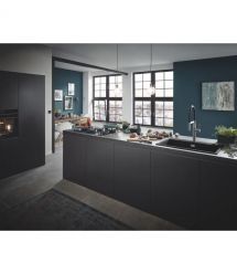 Grohe Смеситель для кухни Essence, длина излива - 240мм, поворотный/гибкий, 1рычаг, супер сталь.