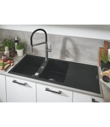 Grohe Смеситель для кухни Essence, длина излива - 240мм, поворотный/гибкий, 1рычаг, супер сталь.