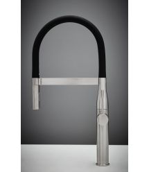 Grohe Смеситель для кухни Essence, длина излива - 240мм, поворотный/гибкий, 1рычаг, супер сталь.