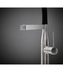 Grohe Смеситель для кухни Essence, длина излива - 240мм, поворотный/гибкий, 1рычаг, супер сталь.