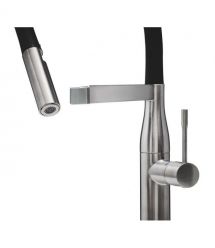 Grohe Смеситель для кухни Essence, длина излива - 240мм, поворотный/гибкий, 1рычаг, супер сталь.