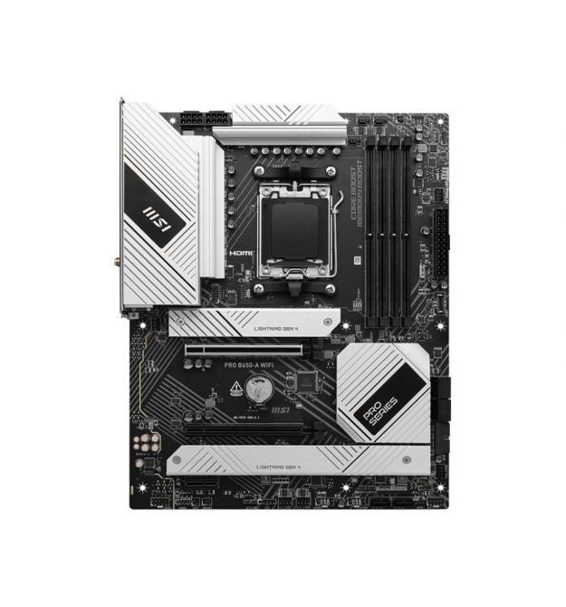 MSI Материнcкая плата PRO B650-A WIFI sAM5 B650 4xDDR5 M.2 HDMI DP WiFi BT ATX