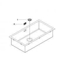 Grohe Мойка кухонная K700, нерж.сталь, прямоугольная, без крыла, 800x400x200мм, чаша - 1, универсальная, нержавеющая сталь