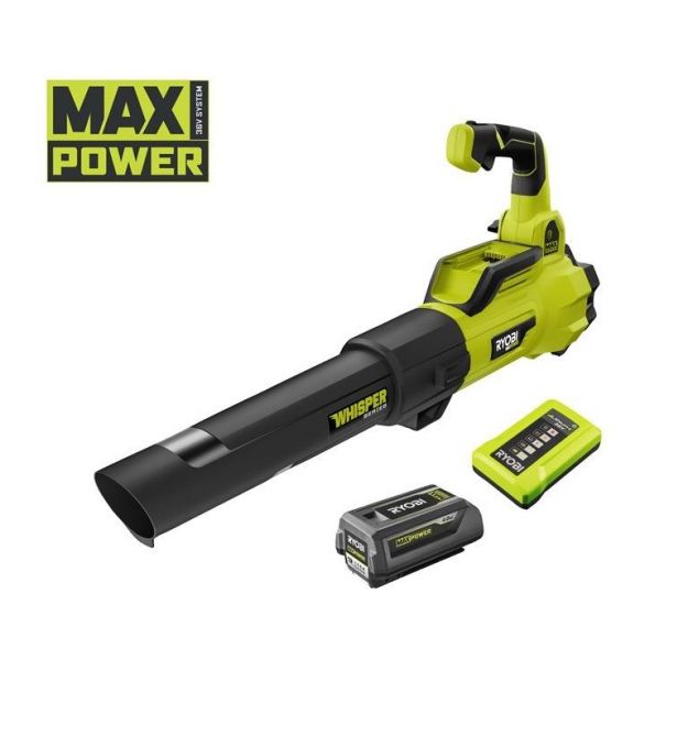 Ryobi Воздуходув садовый аккумуляторный Max Power RY36BLXA-140P 36В 1х4А·ч ЗУ 176км/ч 3.5кг