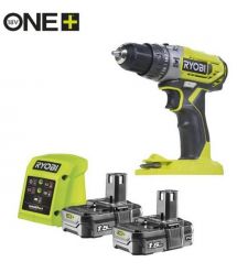 Ryobi Шуруповерт-дрель ударный аккумуляторный ONE+ R18PD2-215G 18В 2х1.5А·ч ЗУ 40Нм 400·1350об·мин 1кг