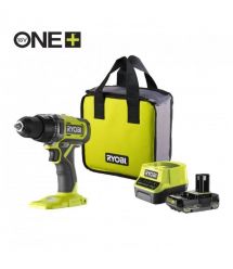 Ryobi Шуруповерт-дрель аккумуляторный ONE+ RDD18-1C20S 18В 1х2А·ч ЗУ 52Нм 450·1750об·мин 1.1кг сумка