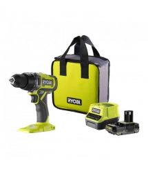 Ryobi Шуруповерт-дрель аккумуляторный ONE+ RDD18-1C20S 18В 1х2А·ч ЗУ 52Нм 450·1750об·мин 1.1кг сумка