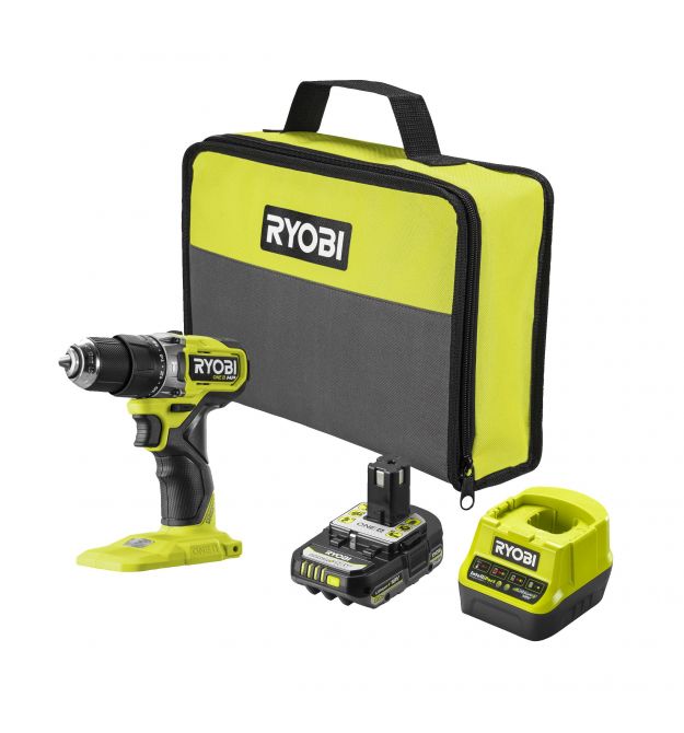 Ryobi Шуруповерт-дрель аккумуляторный ONE+ HP RPD18C1-1C20G 18В 1х2А·ч ЗУ 60Нм 450·1700об·мин 0.95кг сумка