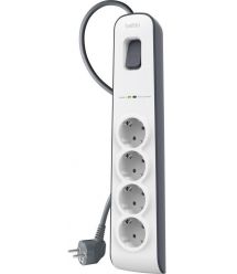 Belkin Удлинитель-фильтр сетевой 4хТип F, 3x1.5мм кв, 16А, защитой от перенапряжения, 2м, белый