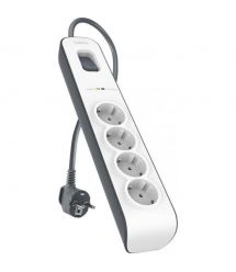 Belkin Удлинитель-фильтр сетевой 4хТип F, 3x1.5мм кв, 16А, защитой от перенапряжения, 2м, белый