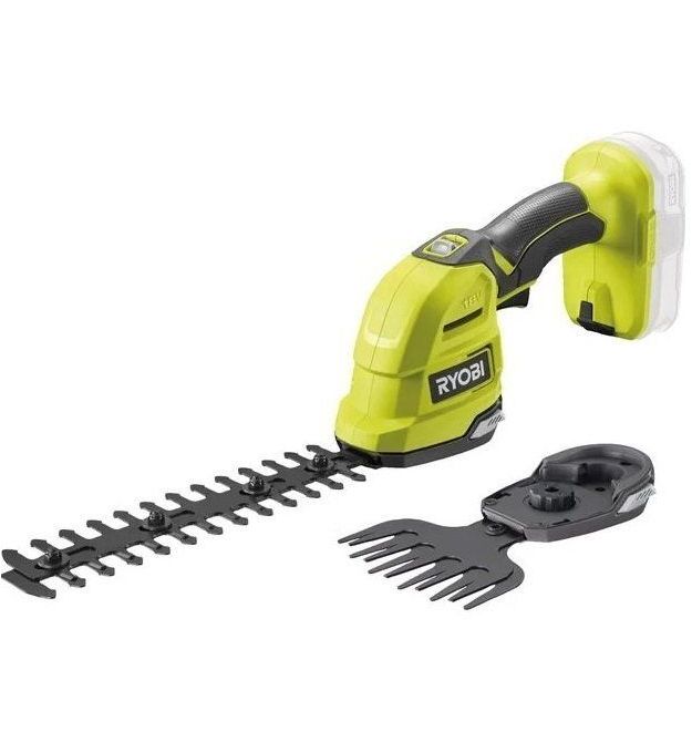 Ryobi Ножницы аккумуляторные для травы RY18GSA-0, 18В ONE+, с насадкой кусторез 20см (без АКБ и ЗУ)